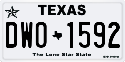 TX license plate DWO1592
