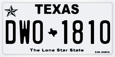 TX license plate DWO1810