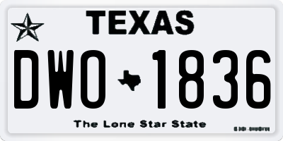 TX license plate DWO1836