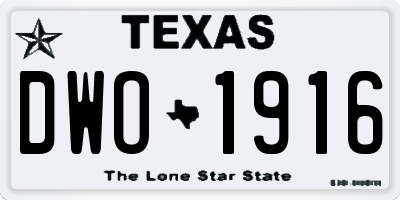 TX license plate DWO1916