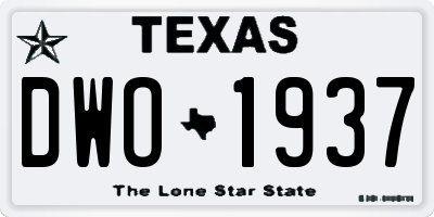TX license plate DWO1937