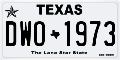 TX license plate DWO1973