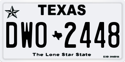 TX license plate DWO2448