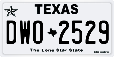 TX license plate DWO2529