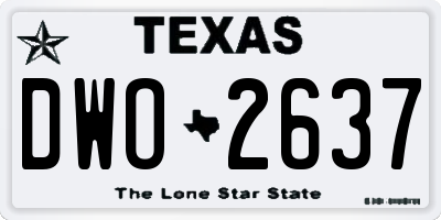 TX license plate DWO2637