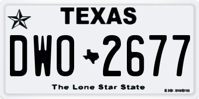 TX license plate DWO2677
