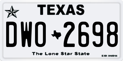 TX license plate DWO2698