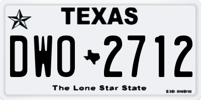 TX license plate DWO2712