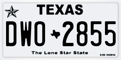 TX license plate DWO2855