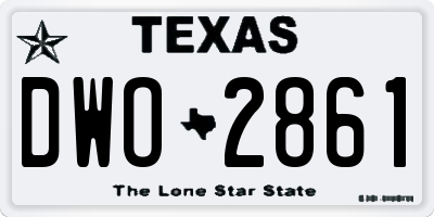 TX license plate DWO2861