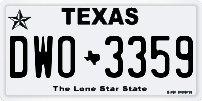 TX license plate DWO3359