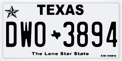 TX license plate DWO3894