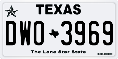 TX license plate DWO3969