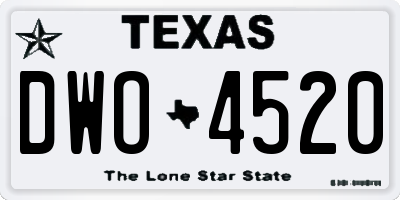 TX license plate DWO4520