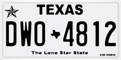 TX license plate DWO4812