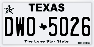 TX license plate DWO5026