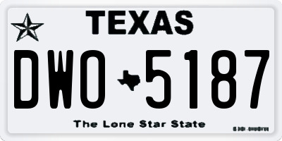 TX license plate DWO5187