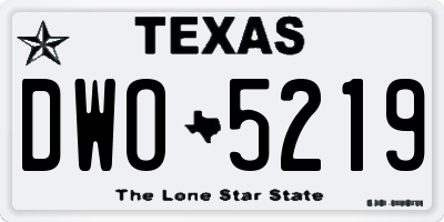 TX license plate DWO5219
