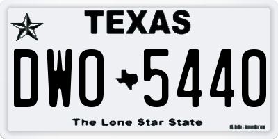 TX license plate DWO5440