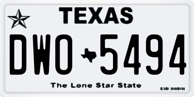 TX license plate DWO5494
