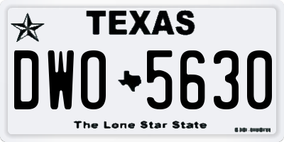 TX license plate DWO5630