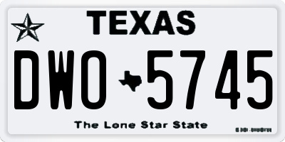 TX license plate DWO5745