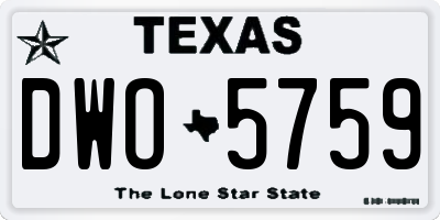 TX license plate DWO5759