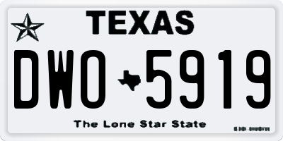 TX license plate DWO5919