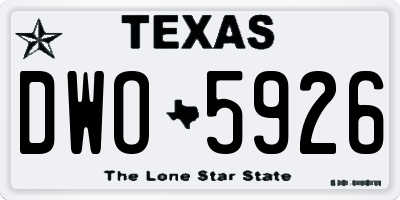 TX license plate DWO5926