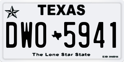 TX license plate DWO5941