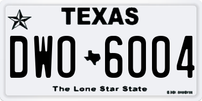 TX license plate DWO6004