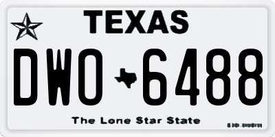 TX license plate DWO6488