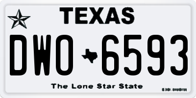 TX license plate DWO6593