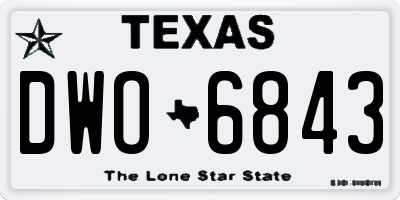 TX license plate DWO6843