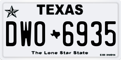 TX license plate DWO6935