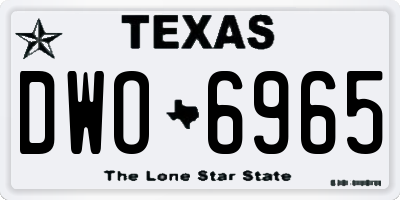 TX license plate DWO6965