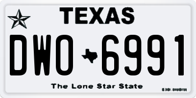TX license plate DWO6991