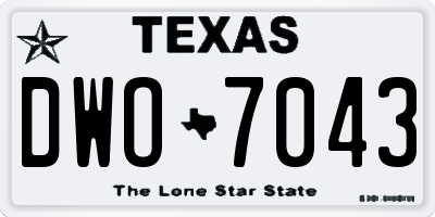TX license plate DWO7043