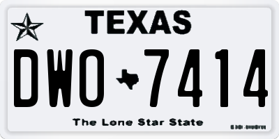 TX license plate DWO7414