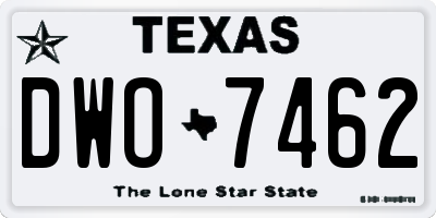TX license plate DWO7462