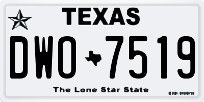 TX license plate DWO7519