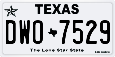 TX license plate DWO7529
