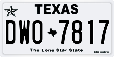 TX license plate DWO7817