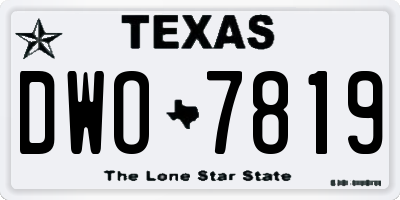 TX license plate DWO7819