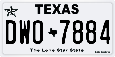 TX license plate DWO7884