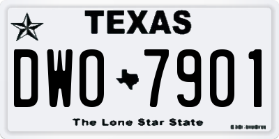 TX license plate DWO7901