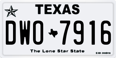 TX license plate DWO7916