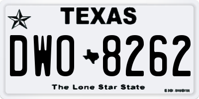 TX license plate DWO8262