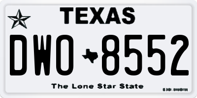 TX license plate DWO8552