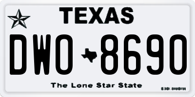 TX license plate DWO8690